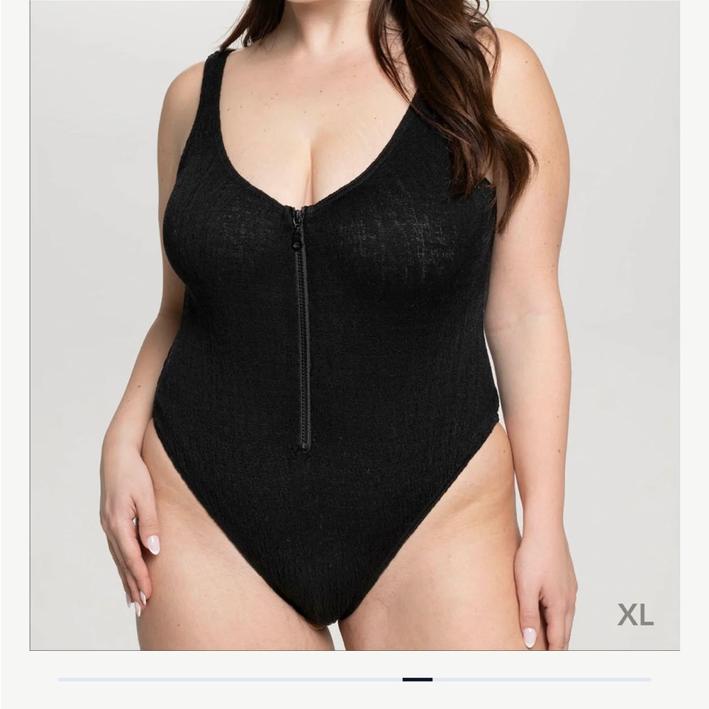 MASA 100% Cotton One-Piece Bathing Suit Black XL- NEW